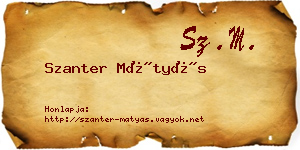 Szanter Mátyás névjegykártya