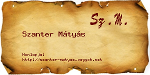 Szanter Mátyás névjegykártya